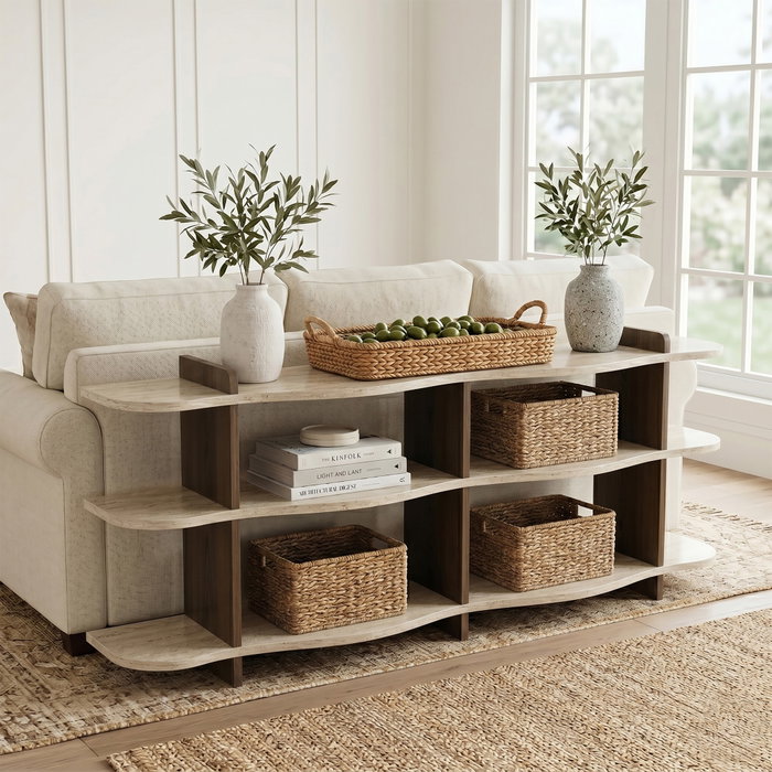Hanah Home Flusso - Travertino, Walnut Hanah Home Flusso - Travertino, Walnut